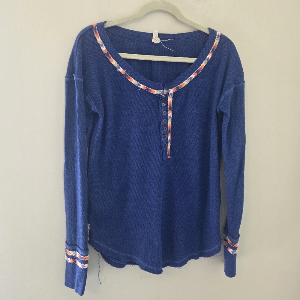 We The Free Royal Blue Rainbow Henley